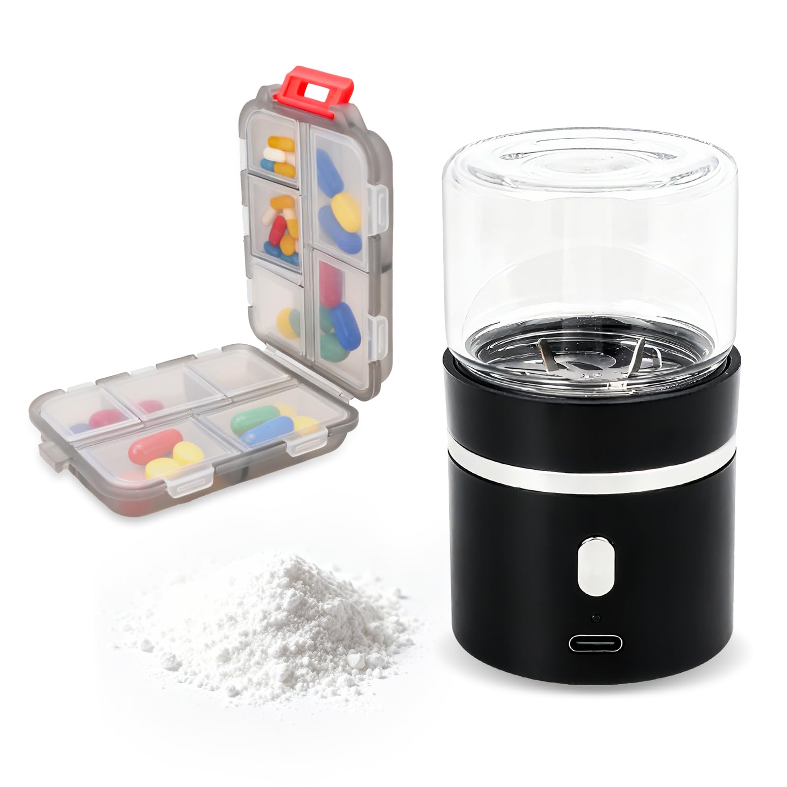 VnSod mini-moulin pilules: recharge pratique et portable pour déplacements.
