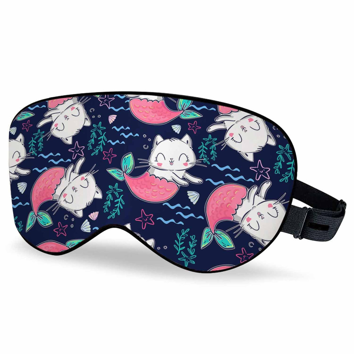 VNWOALU masque-yeux-soie-chats-sirene-douceur: rituel propice à un sommeil profond.
