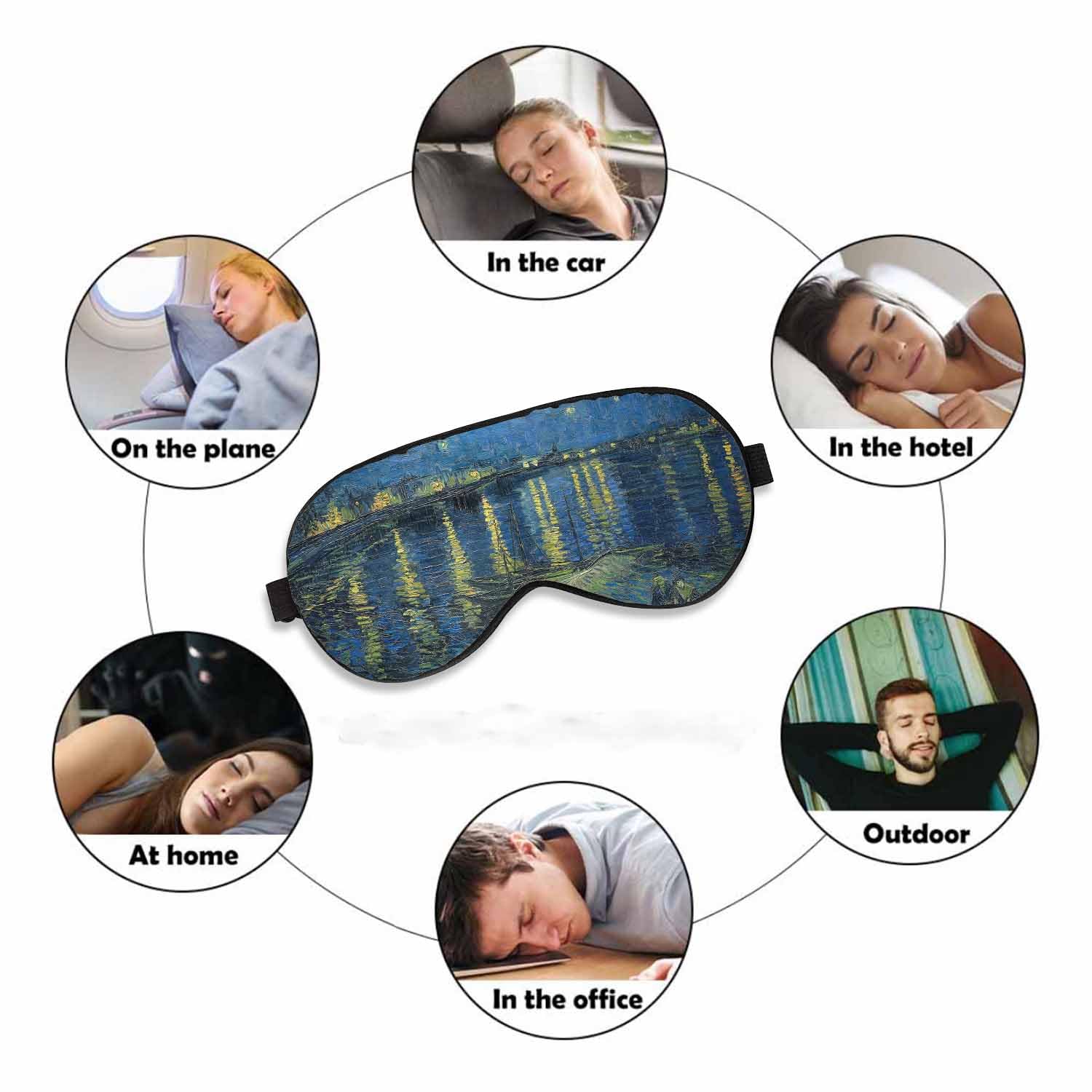 VNWOALU Masque totale de confort en soie pour une sieste réparatrice.