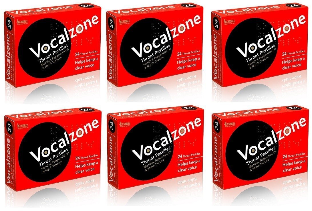 Pastilles Vocalzone, apaisent la gorge et favorisent une voix claire lors d'interventions