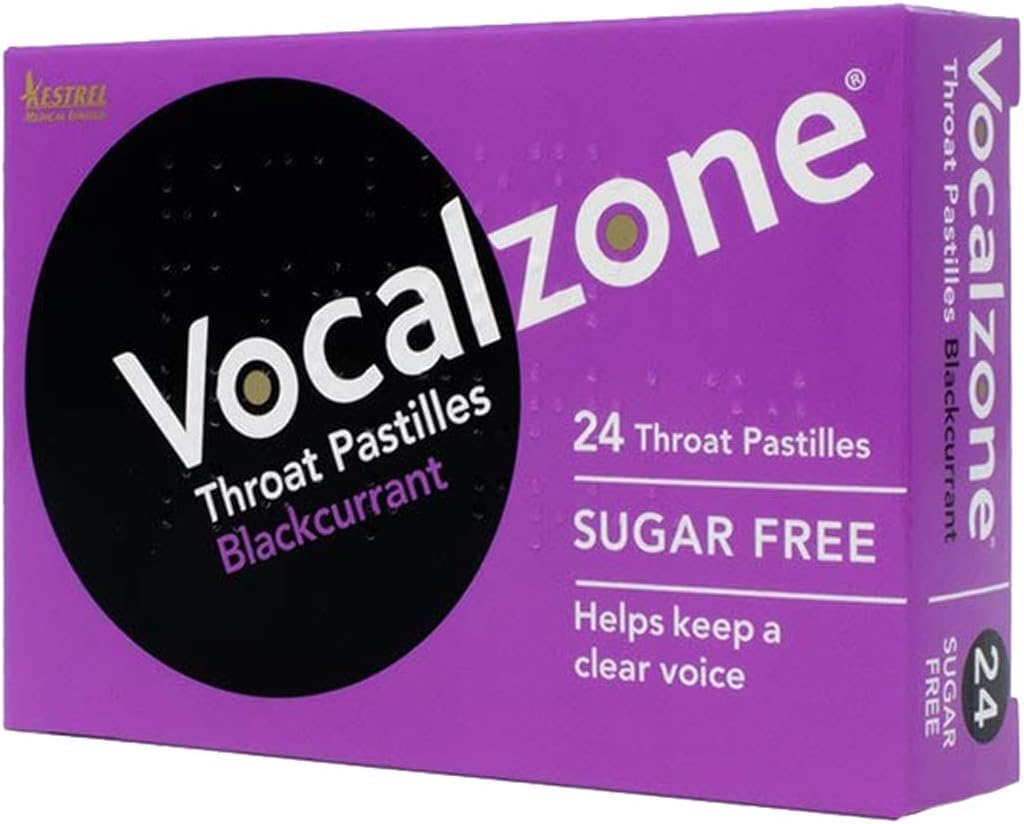 Pastilles Vocalzone cassis dans emballage pratique à emporter