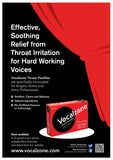 Pastilles Vocalzone pour la gorge utilisées lors de répétitions, confort vocal possible.