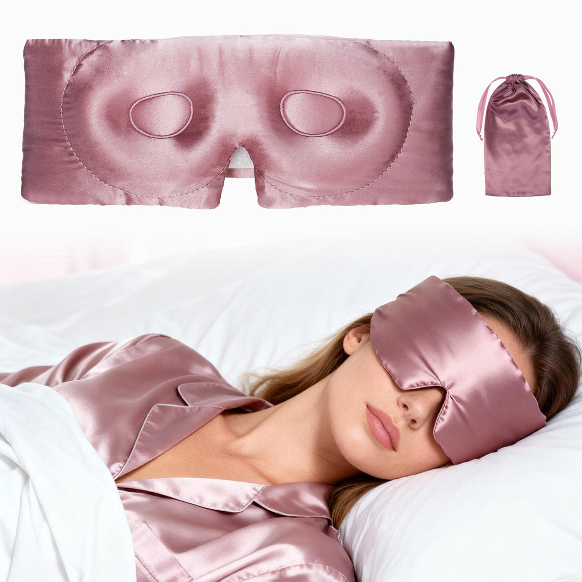 VOCOSTE masque soie 22 momme avec contour 3D pour un confort oculaire optimal