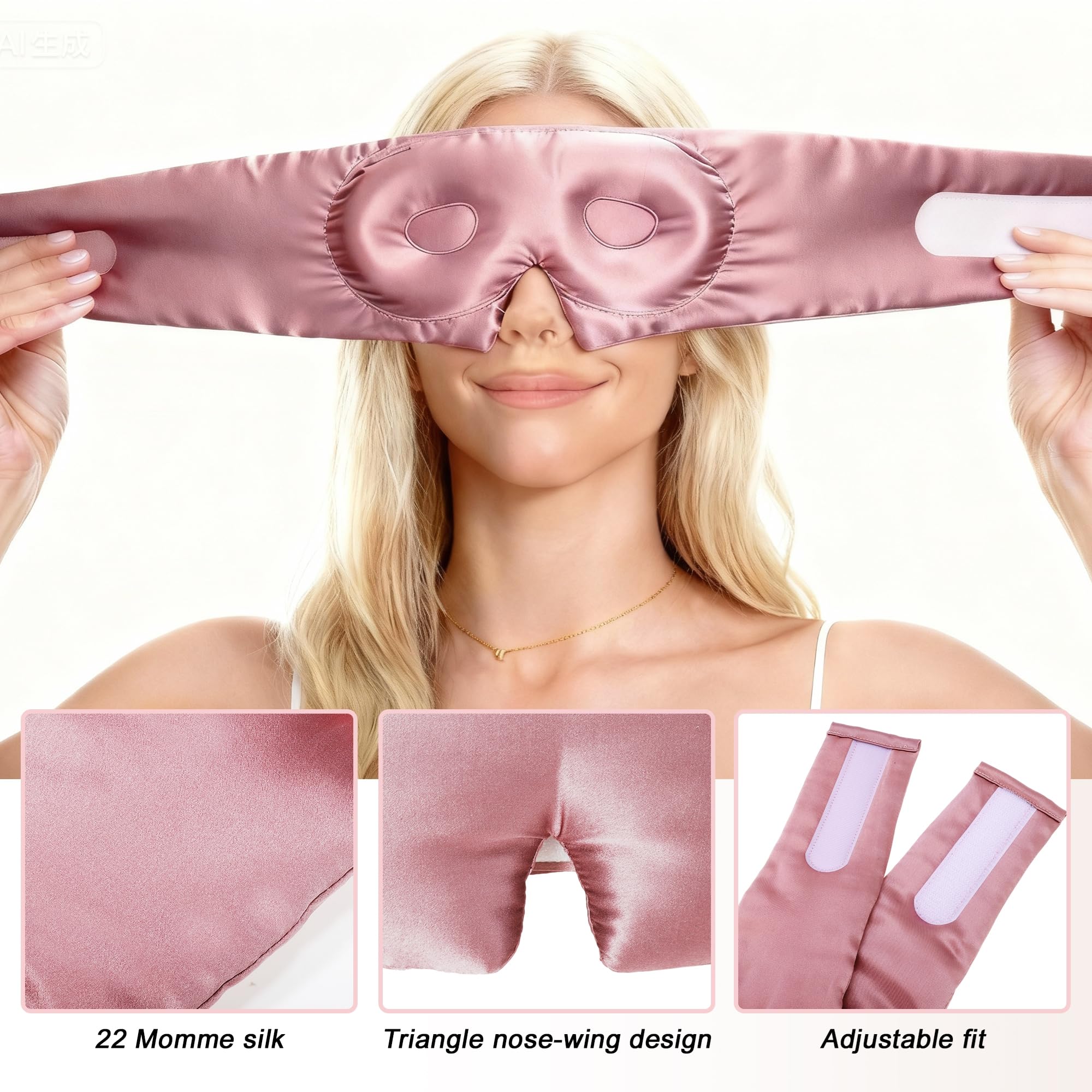 VOCOSTE pochette de voyage incluse masque soie compact pour voyages