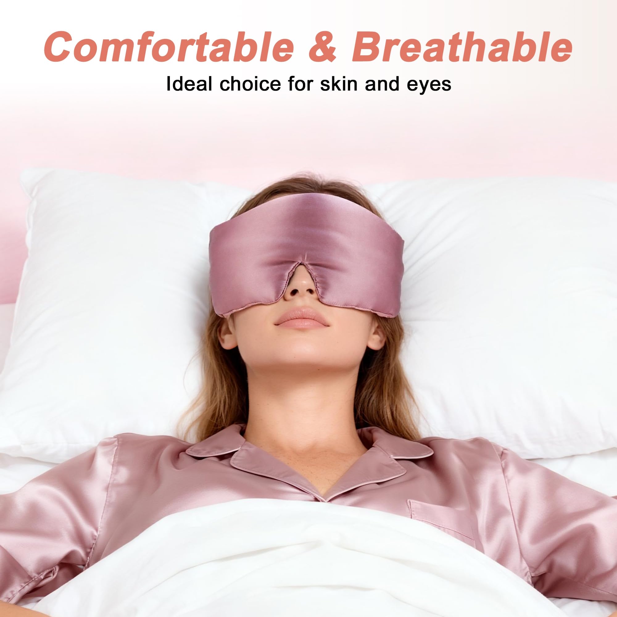VOCOSTE masque yeux soie 3D contour ajustable pour retenir les cils et le confort nocturne