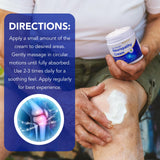 VoFANK Crème Neuropathie — texture légère non grasse, sans traces sur les vêtements.