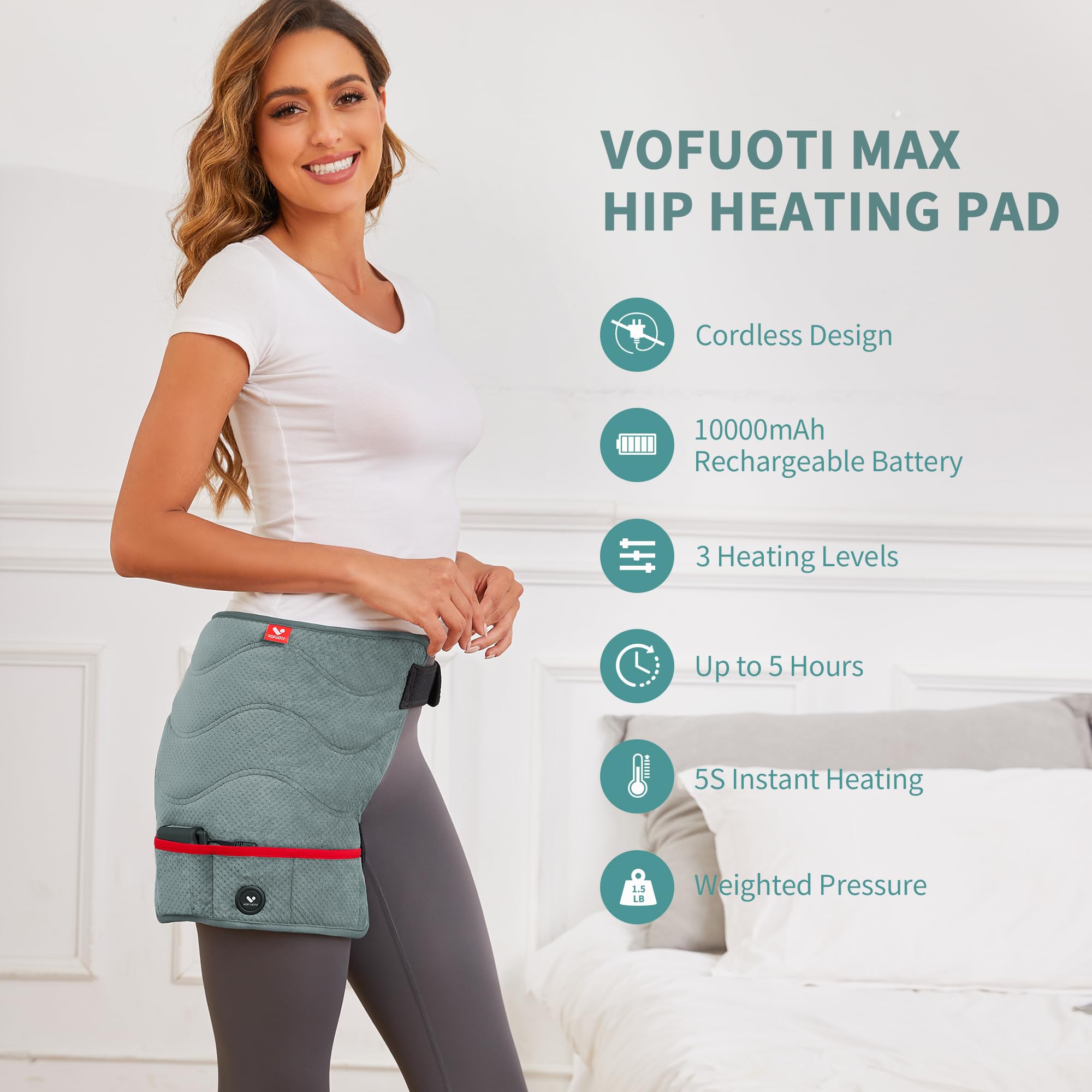 Support hanche-cuisse ergonomique VOFUOTI MAX pour maintien et chaleur douce