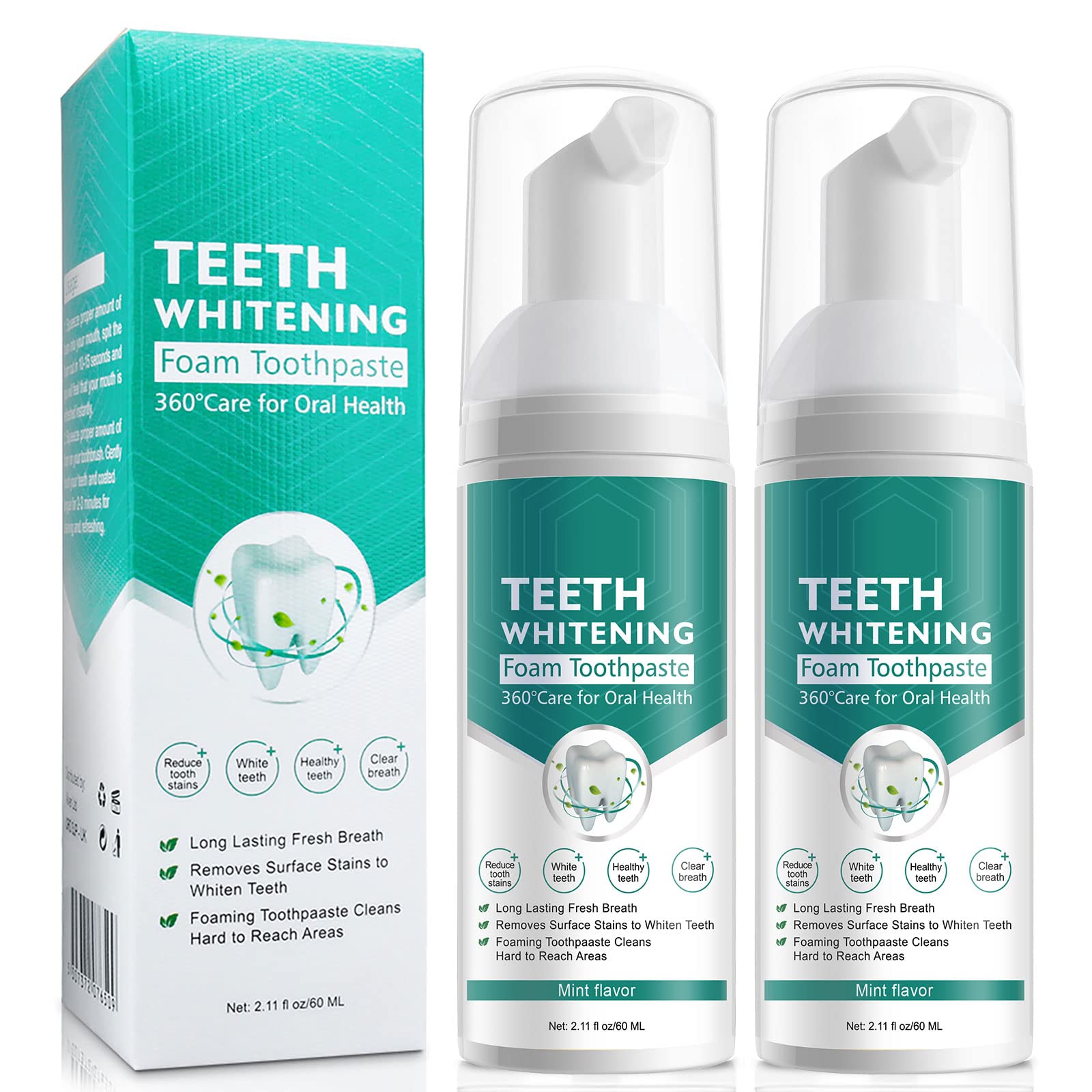 VOGSIG Pâte-dents mousse blanchiment dents: taches visiblement atténuées