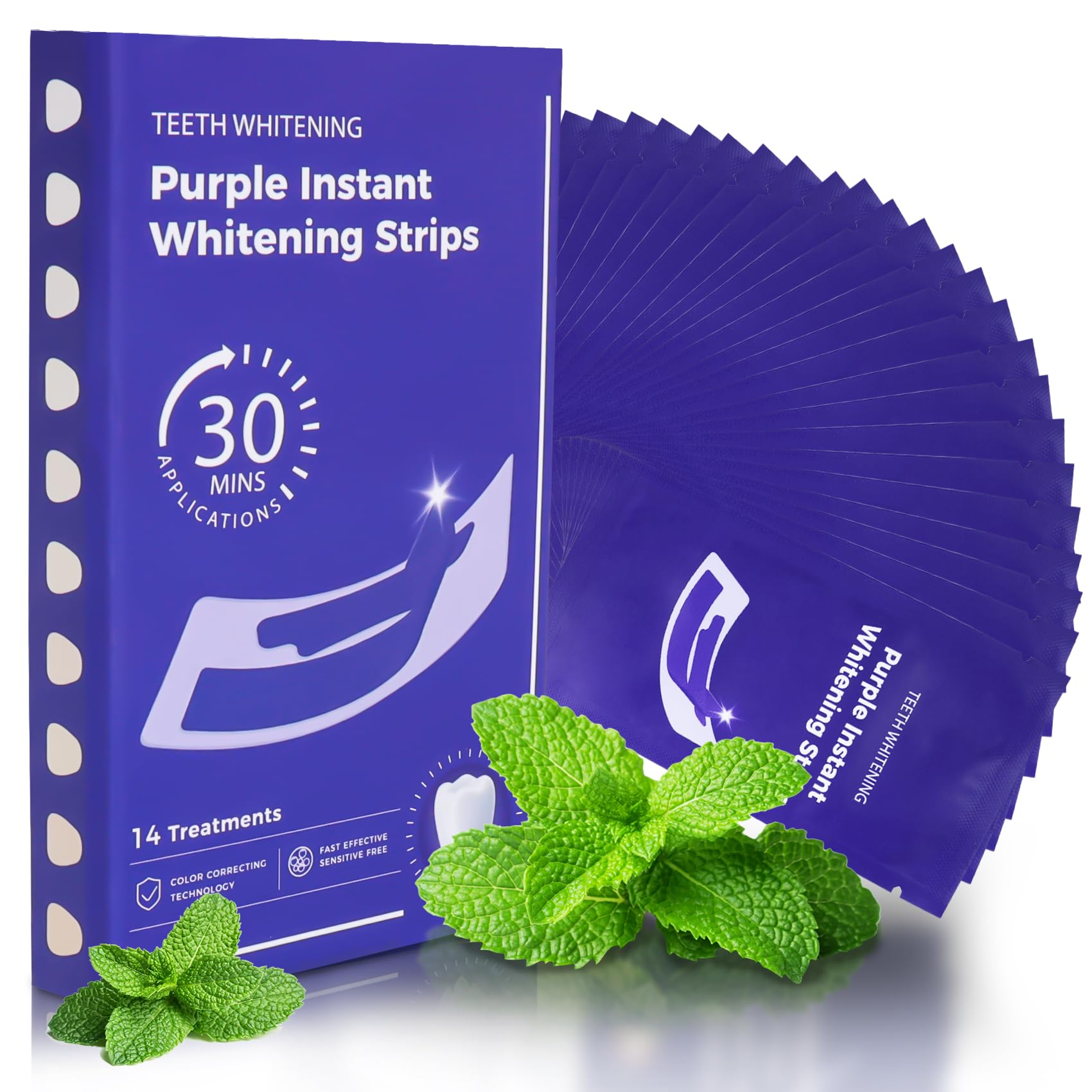 VOHEZTA tranches blanchiment dents menthe pour un sourire plus clair.