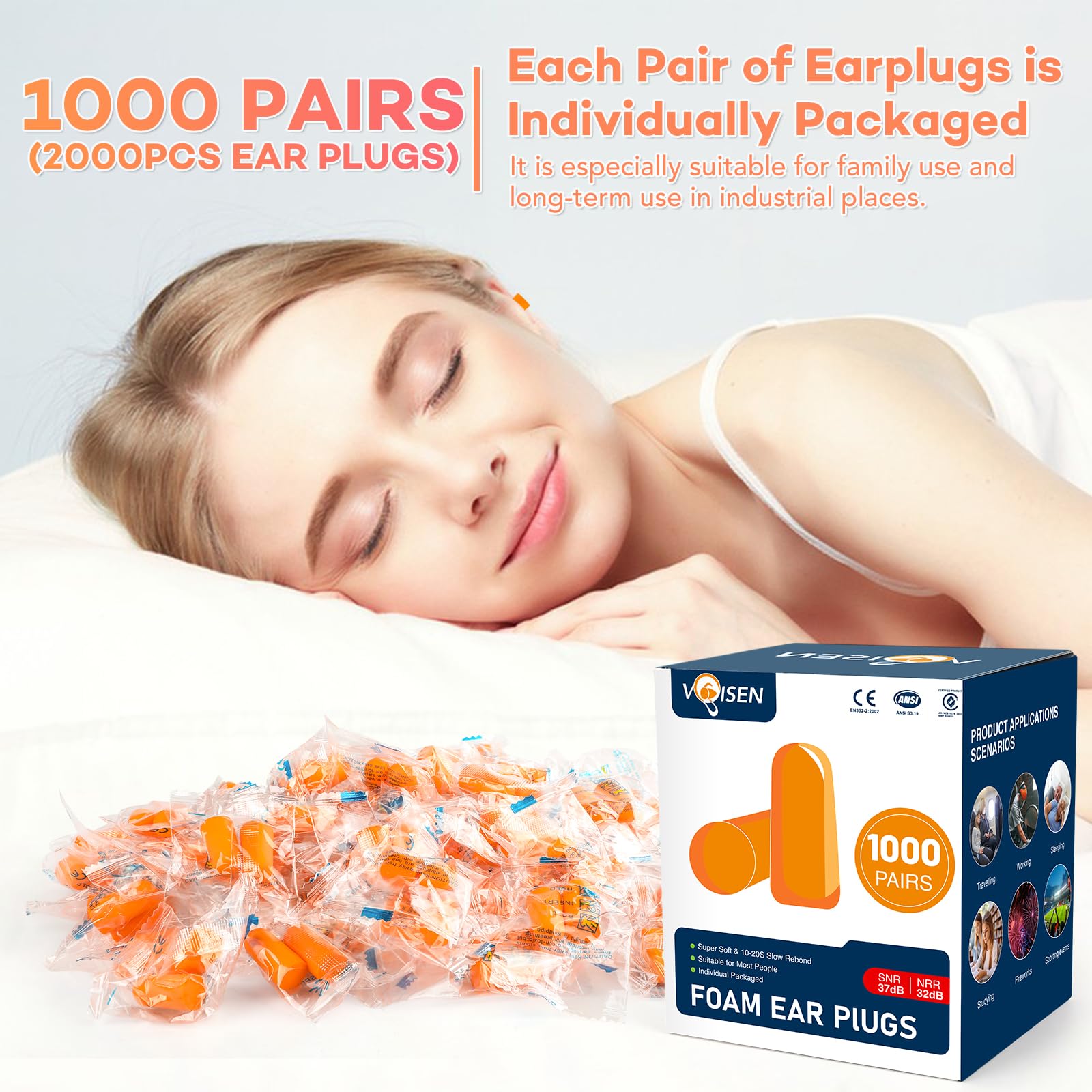 VOISEN bouchons oreille confort ergonomique pour usage prolongé
