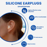 VOISEN bouchons d'oreilles silicone concerts, atténuation du bruit sans pression.