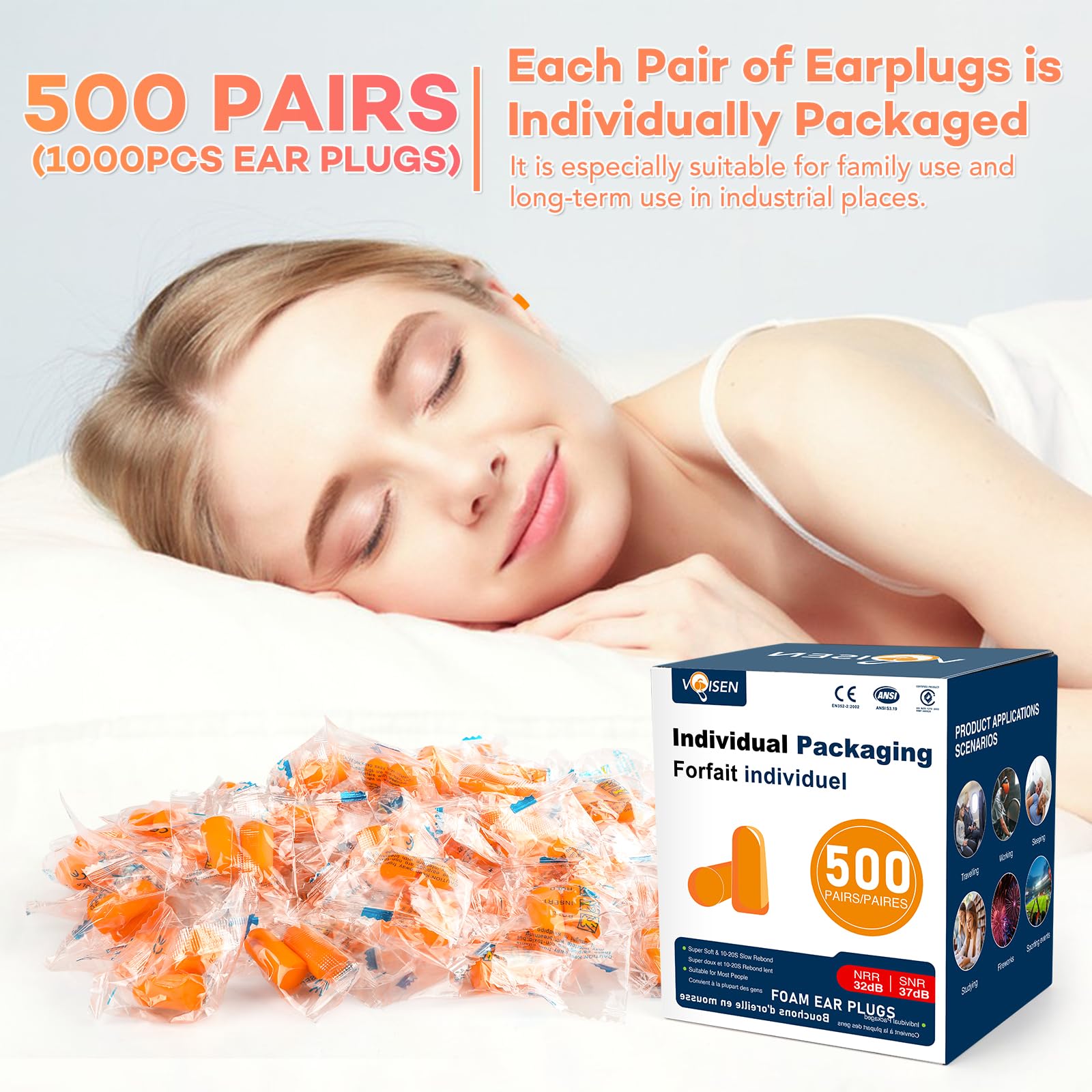 VOISEN 500 paires : grande capacité pour usage familial et professionnel.