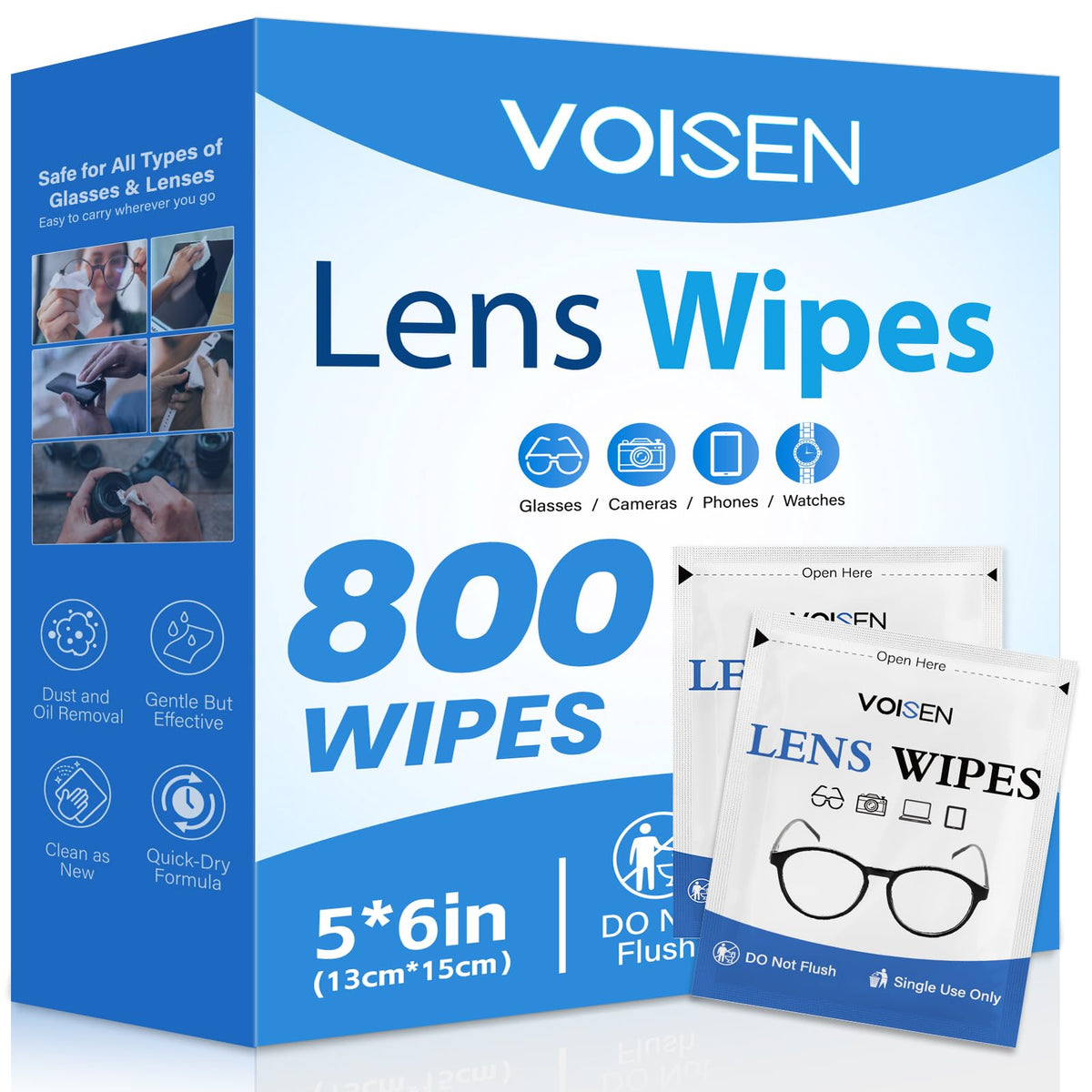 Lingettes VOISEN nettoyage lunettes et ecrans sans traces