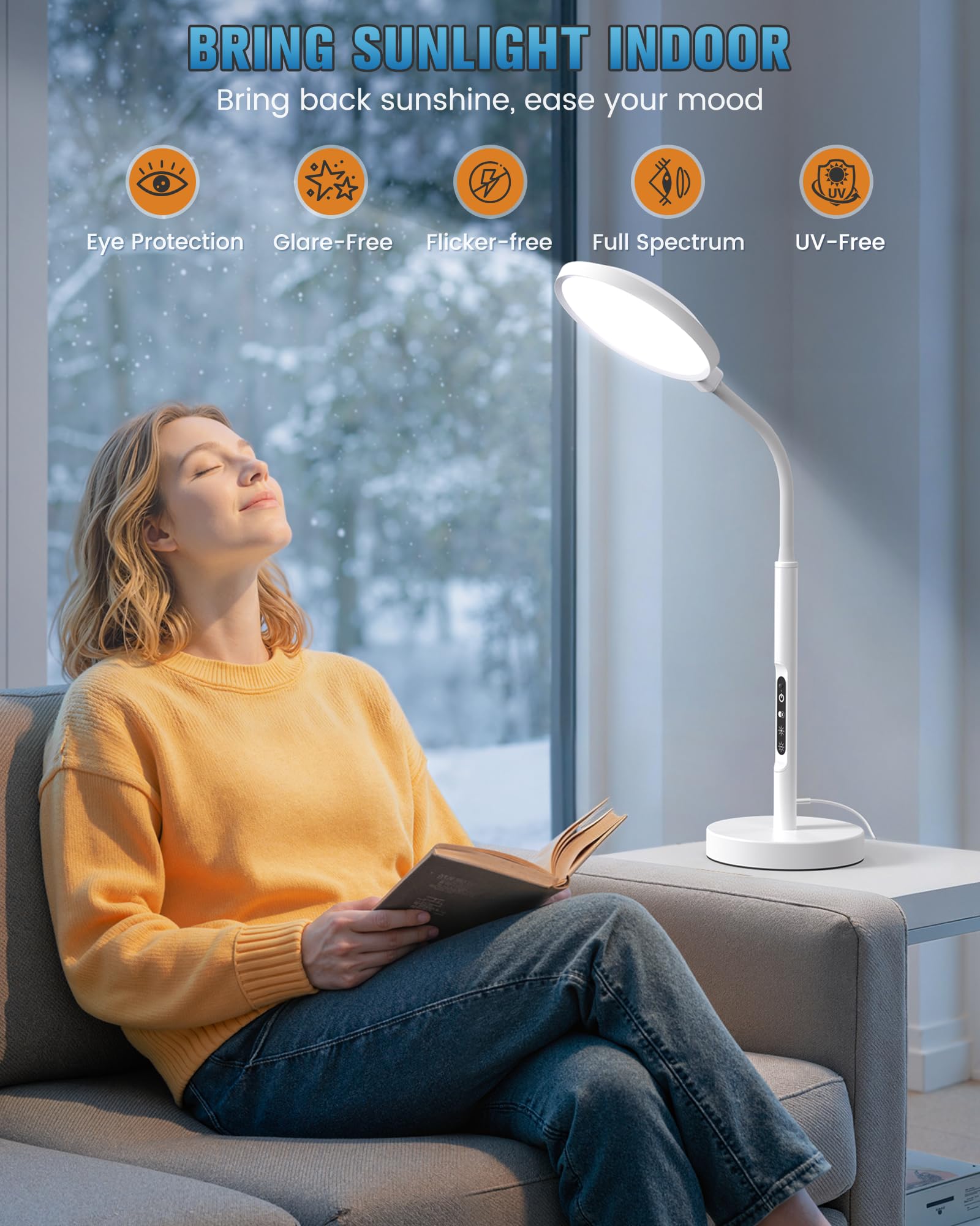 VOLISUN lampe, 2700K blanc chaud, ambiance cocooning dans la chambre.