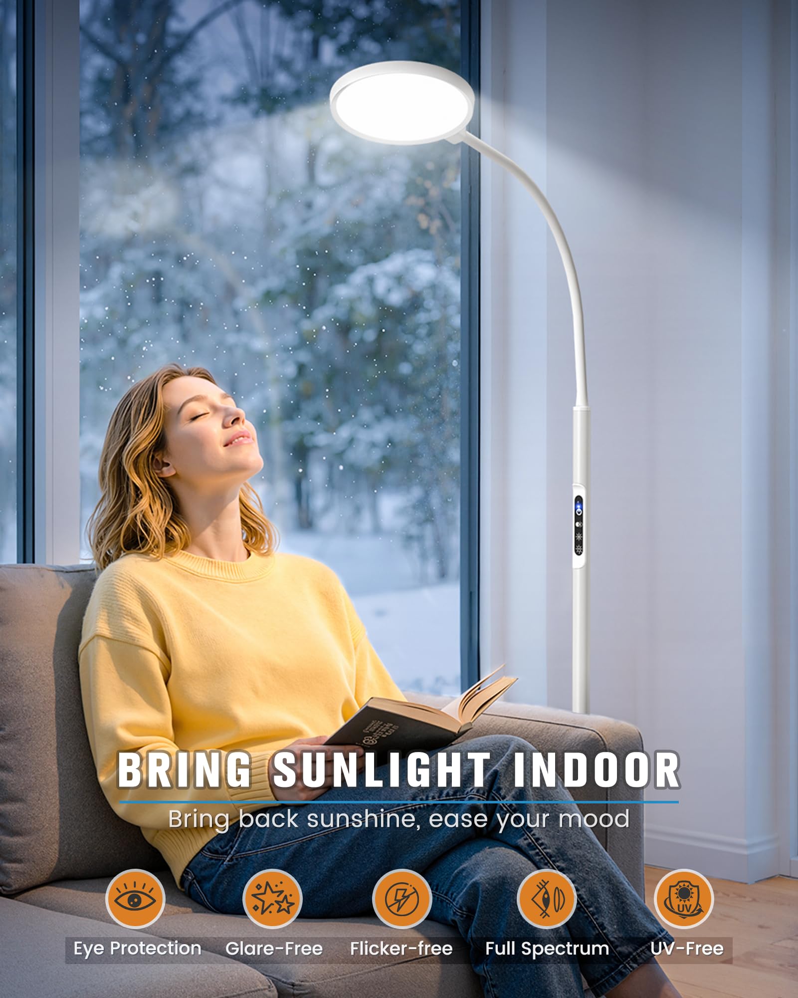 VOLISUN lampe thérapie dimmable – cinq niveaux pour un confort visuel personnalisé