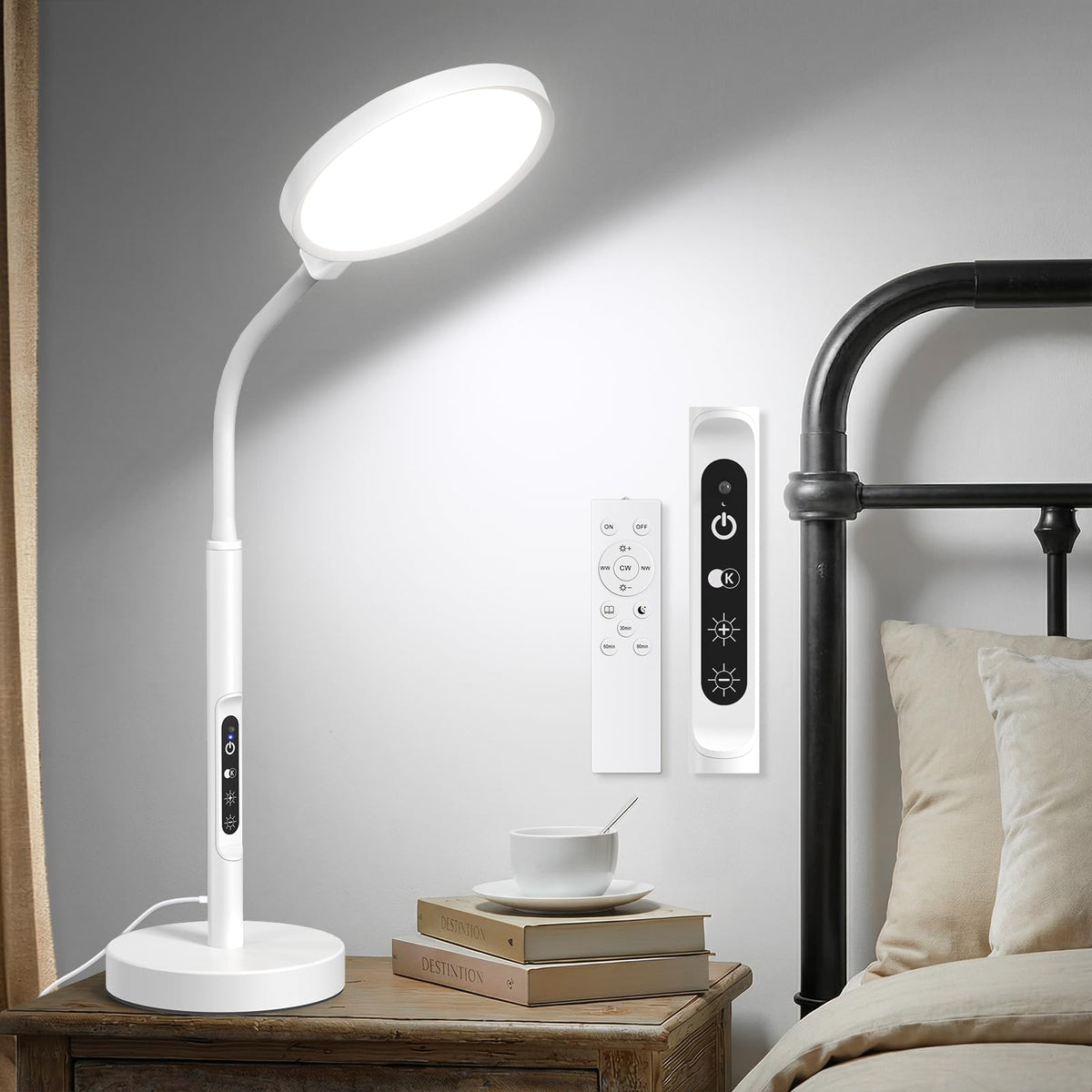 La lampe VOLISUN avec lumière 10000 lux éclairant l’espace de travail sans UV.