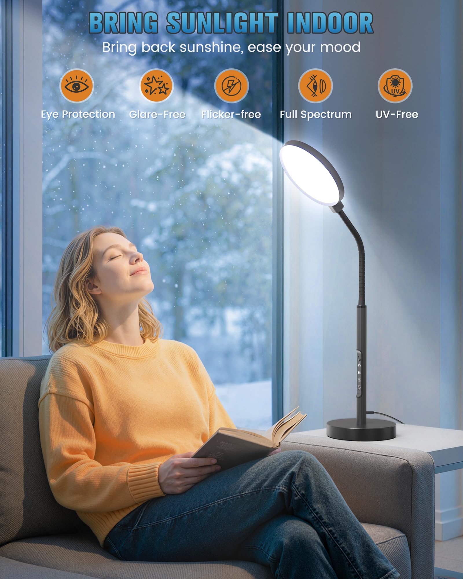 VOLISUN lampe-thérapie avec trois températures couleur pour adapter l’éclairage.