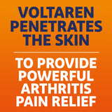 Voltaren Gel Topique 1% appliqué sur le genou pour un confort pendant les déplacements.