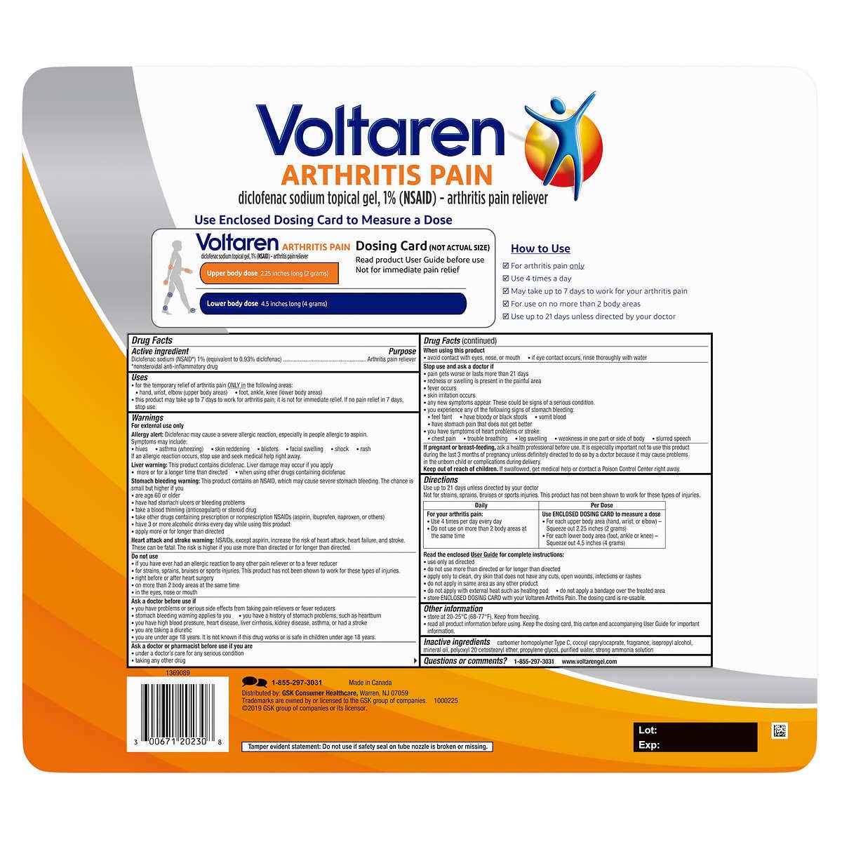 Gel Voltaren pratique lors des déplacements et dans la poche.