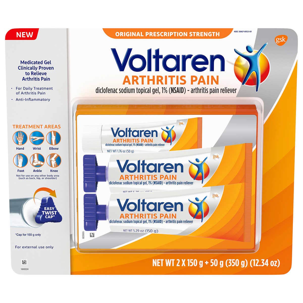 Voltaren Gel tube 50 g, format compact idéal pour déplacements.