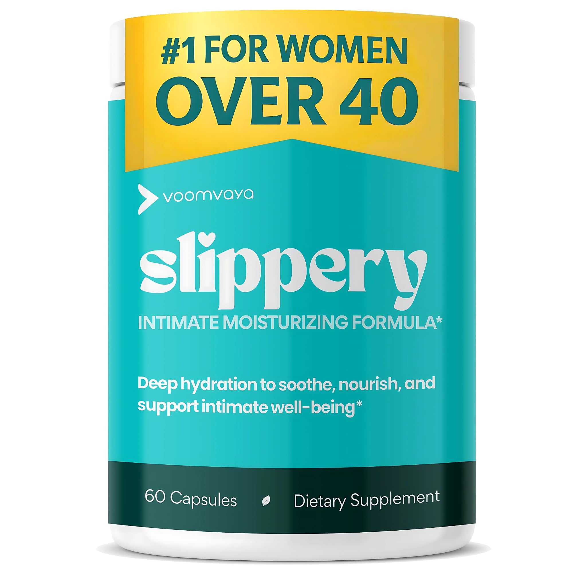 VoomVaya Slippery: boîte de capsules, présentation pratique pour une prise journalière discrète.