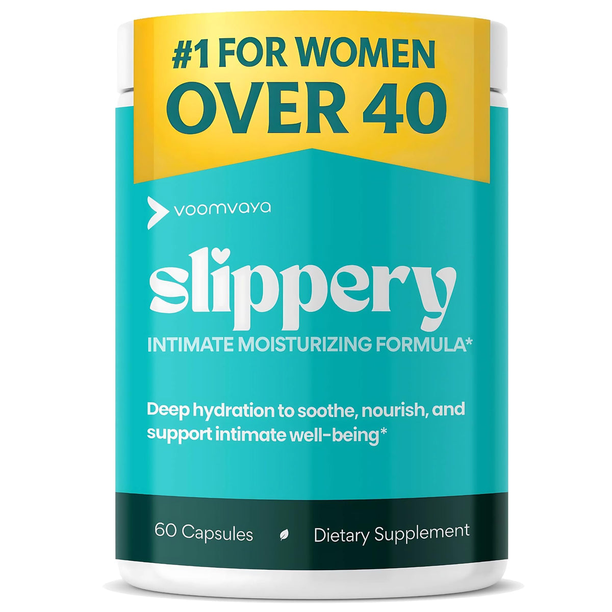 VoomVaya Slippery: boîte de capsules, présentation pratique pour une prise journalière discrète.
