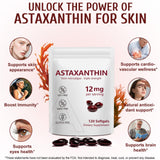 Étiquette claire Vortexonix Astaxanthin avec informations produit.