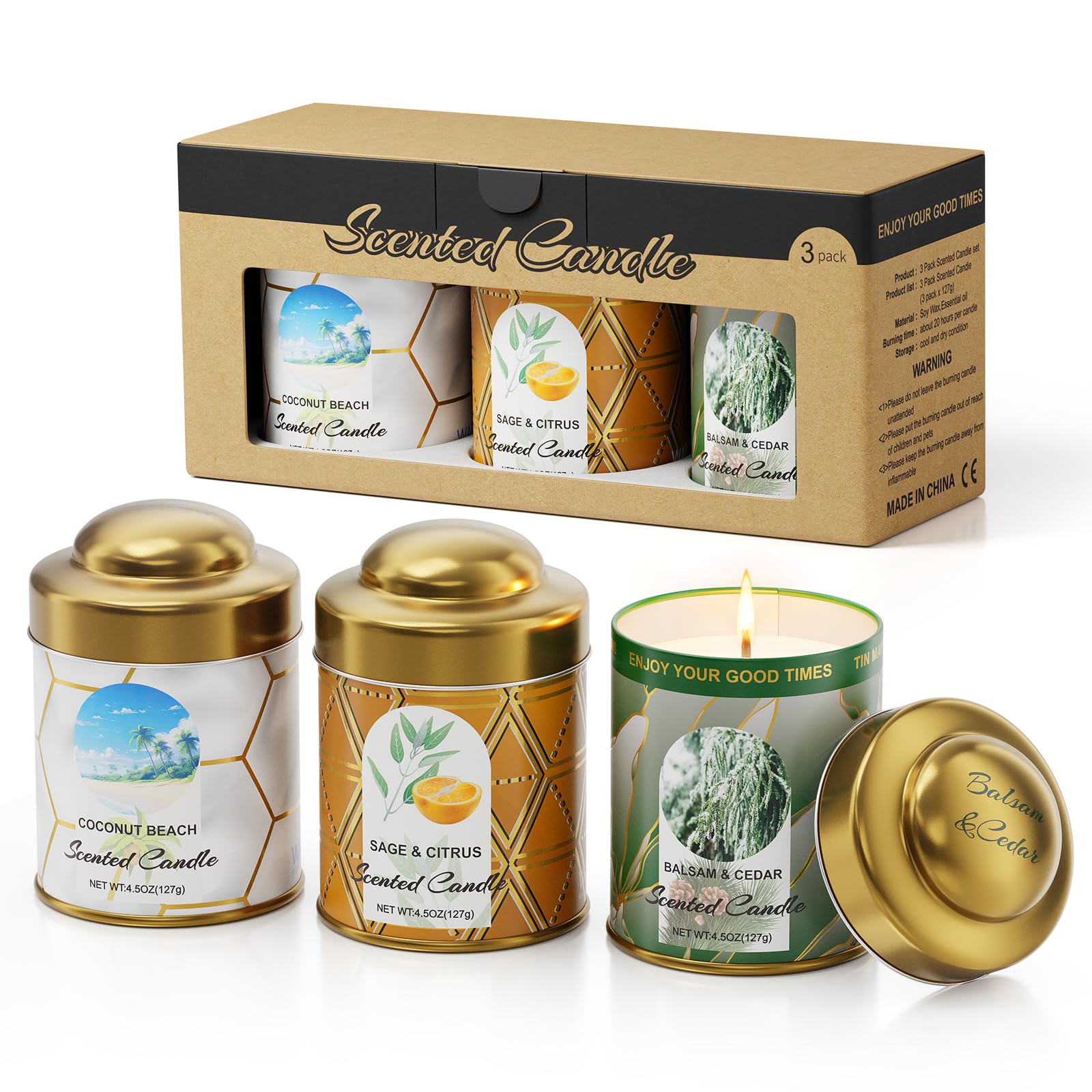 Bougie Vortixx Balsam & Cèdre – parfum boisé durable pour votre espace.