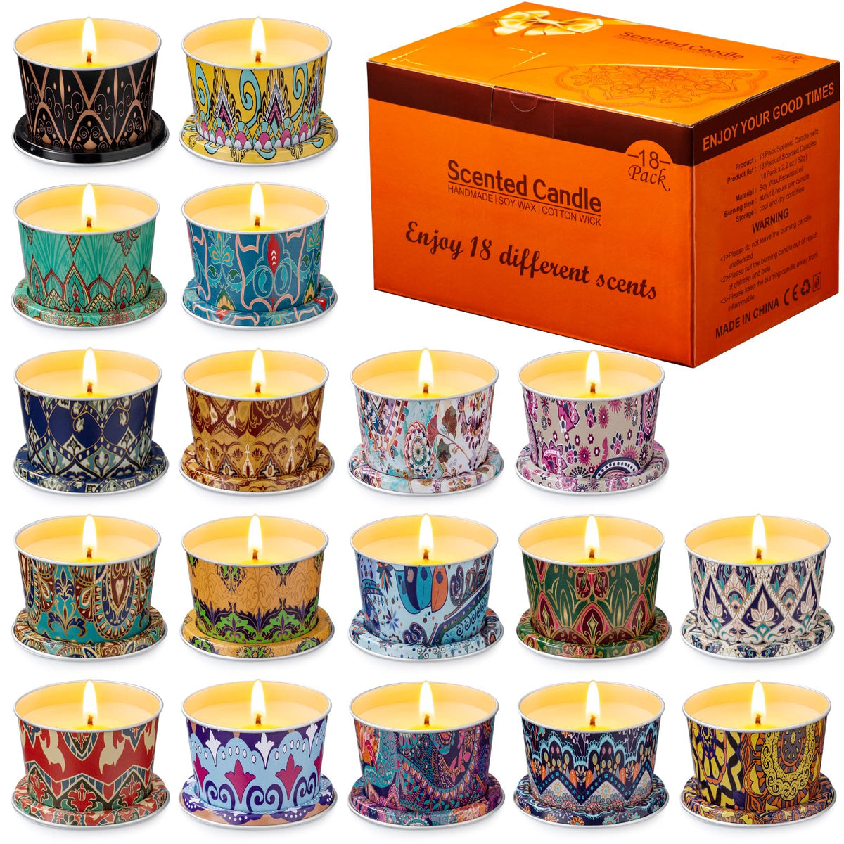 Vortixx ensemble de 18 bougies aromathérapie Noël pour créer une ambiance festive.