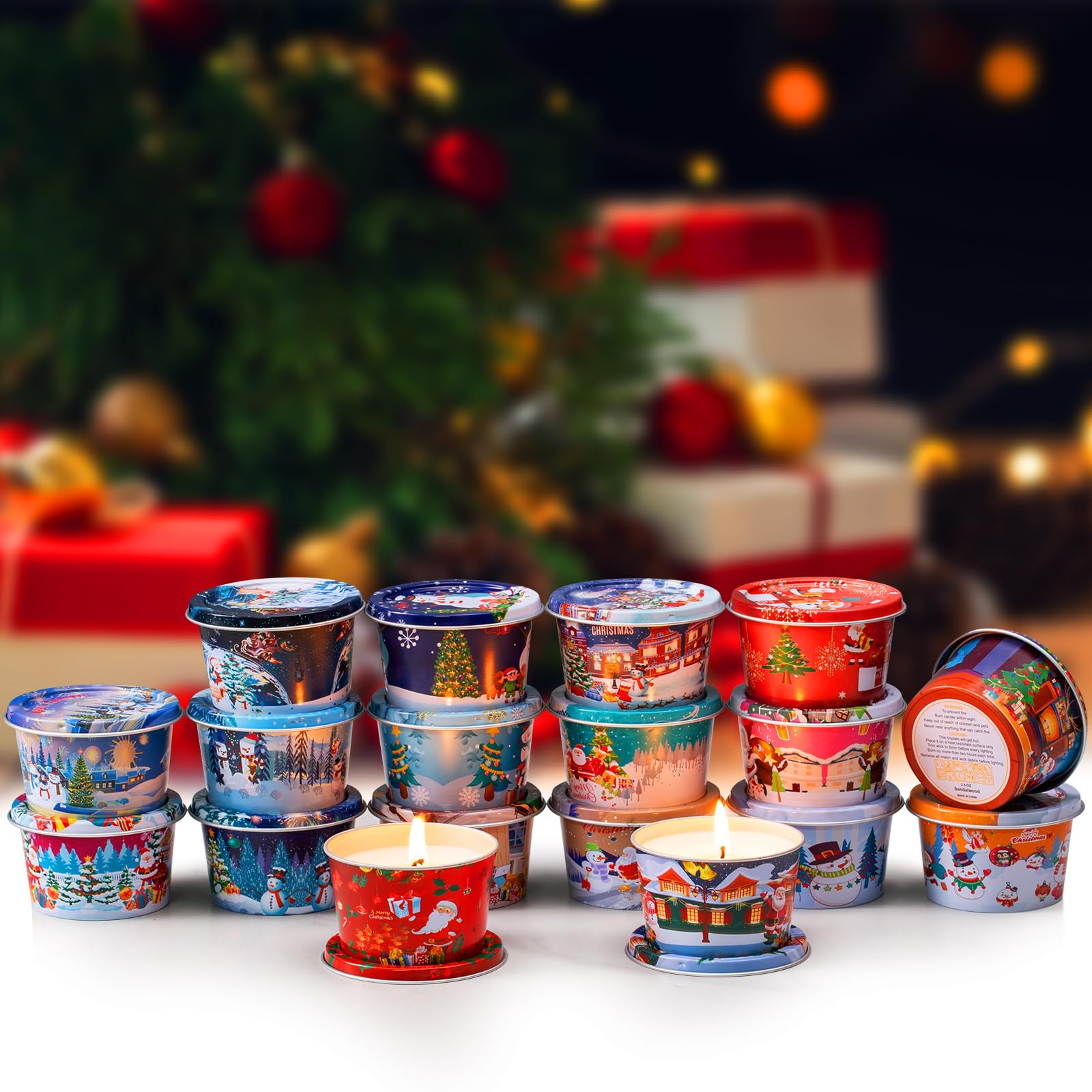 Boîte métallique réutilisable Vortixx Noël prête à transporter