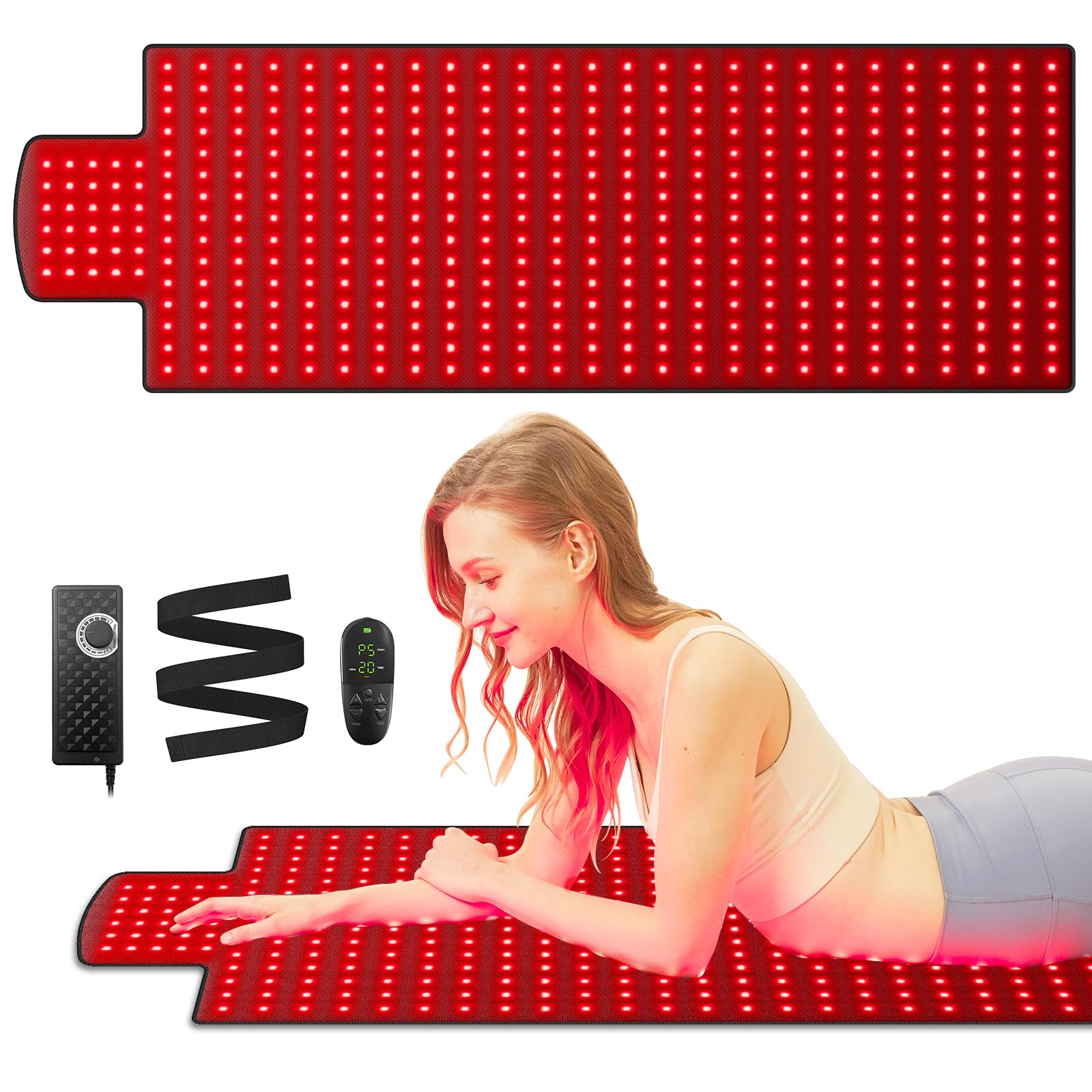 Tapis Vortro avec lumière rouge 660-850 couvrant tout le corps pour détente.