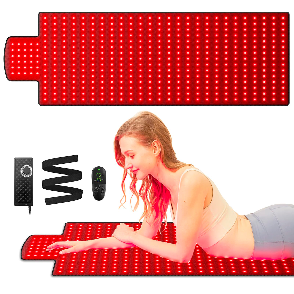 Tapis Vortro avec lumière rouge 660-850 couvrant tout le corps pour détente.