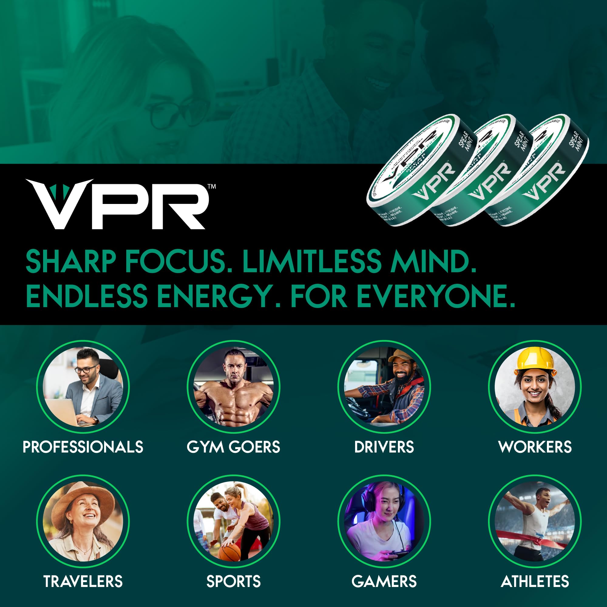 VPR Energy Poche L-Tyrosine pour soutien cognitif lors de tâches exigeantes.