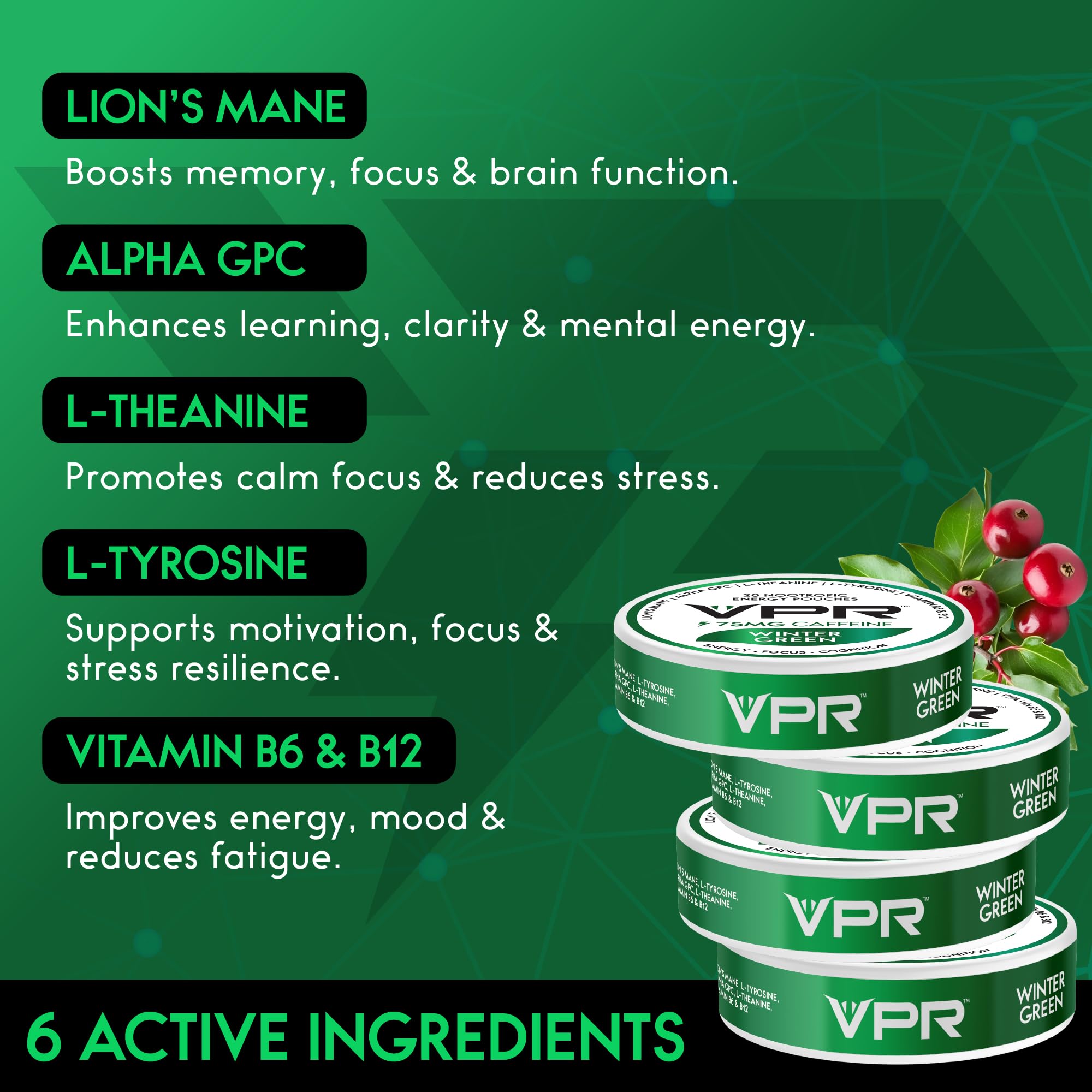 Poche VPR Energy avec Alpha-GPC pour clarté mentale