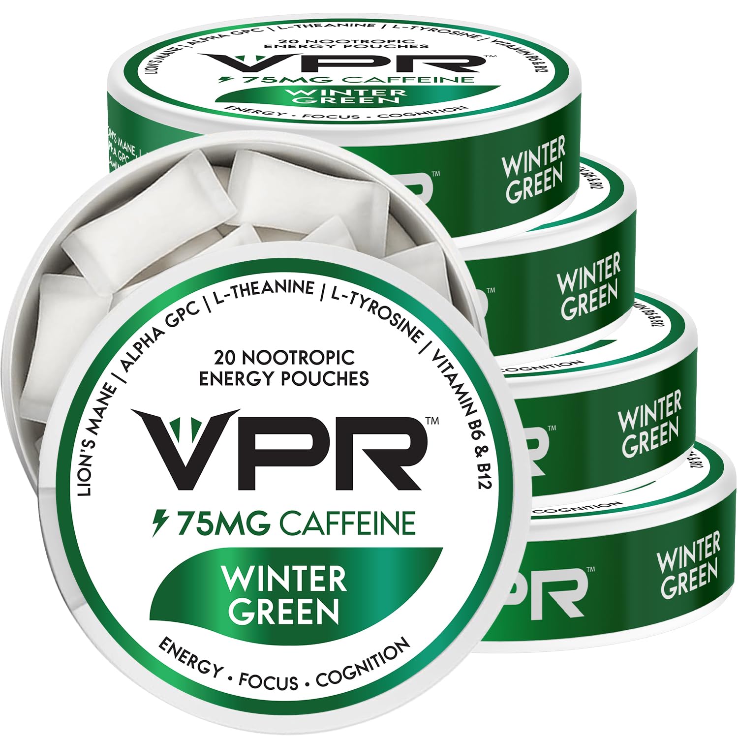 Poche VPR Energy avec caféine 75 mg et crinière de lion pour concentration durable