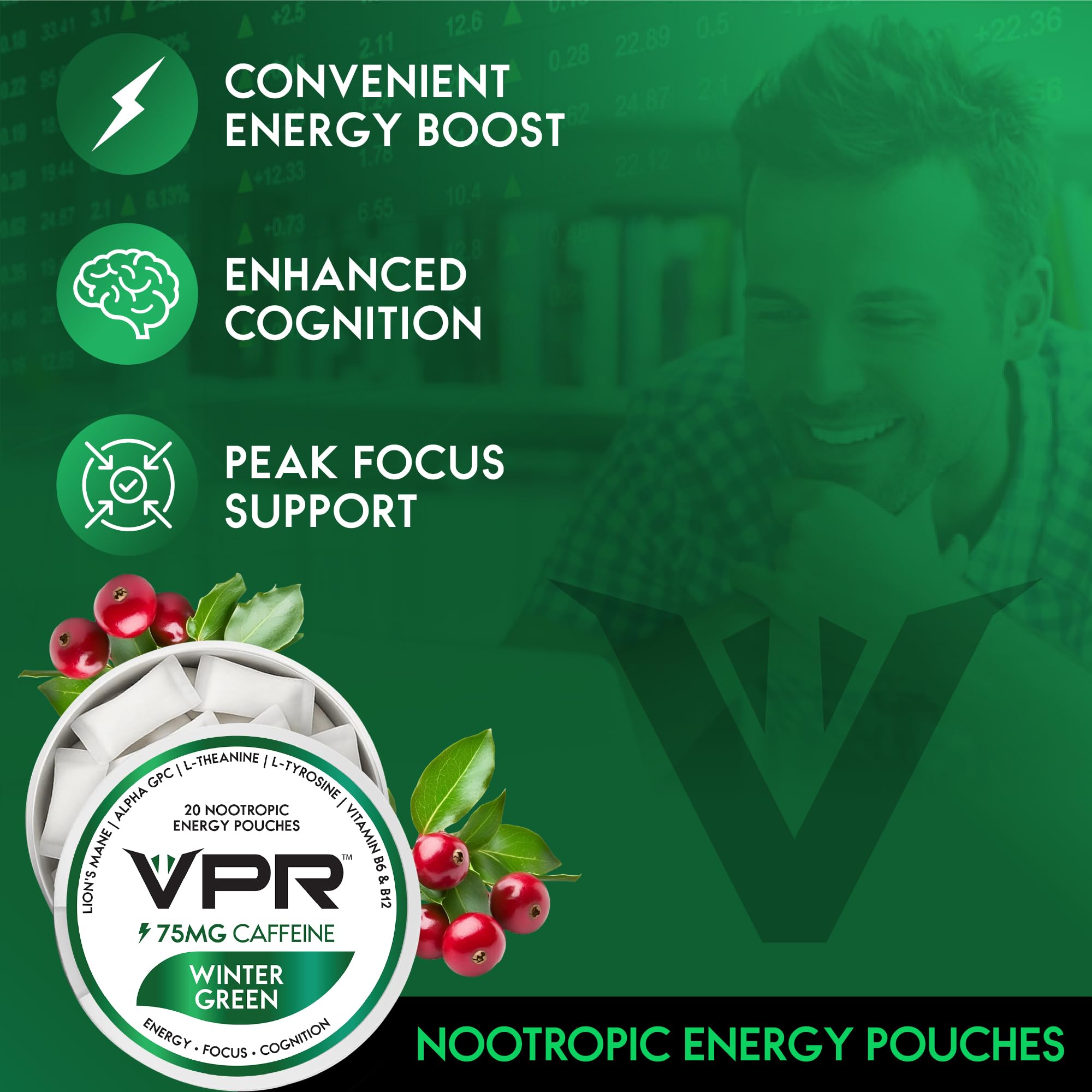 Poche VPR Energy L Théanine et L Tyrosine pour concentration et équilibre