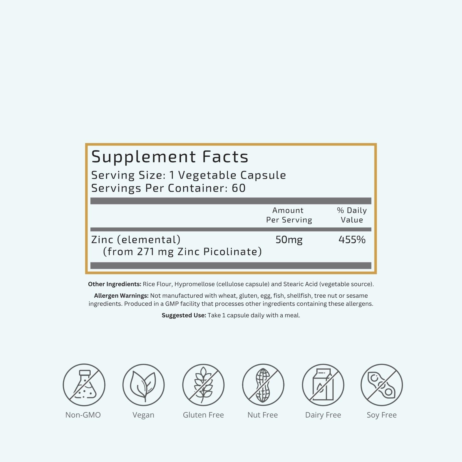 VTC Zinc Picolinate: capsules véganes avec absorption optimale