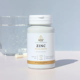VTC Zinc Picolinate: étiquette indiquant forme chelatée haute biodisponibilité