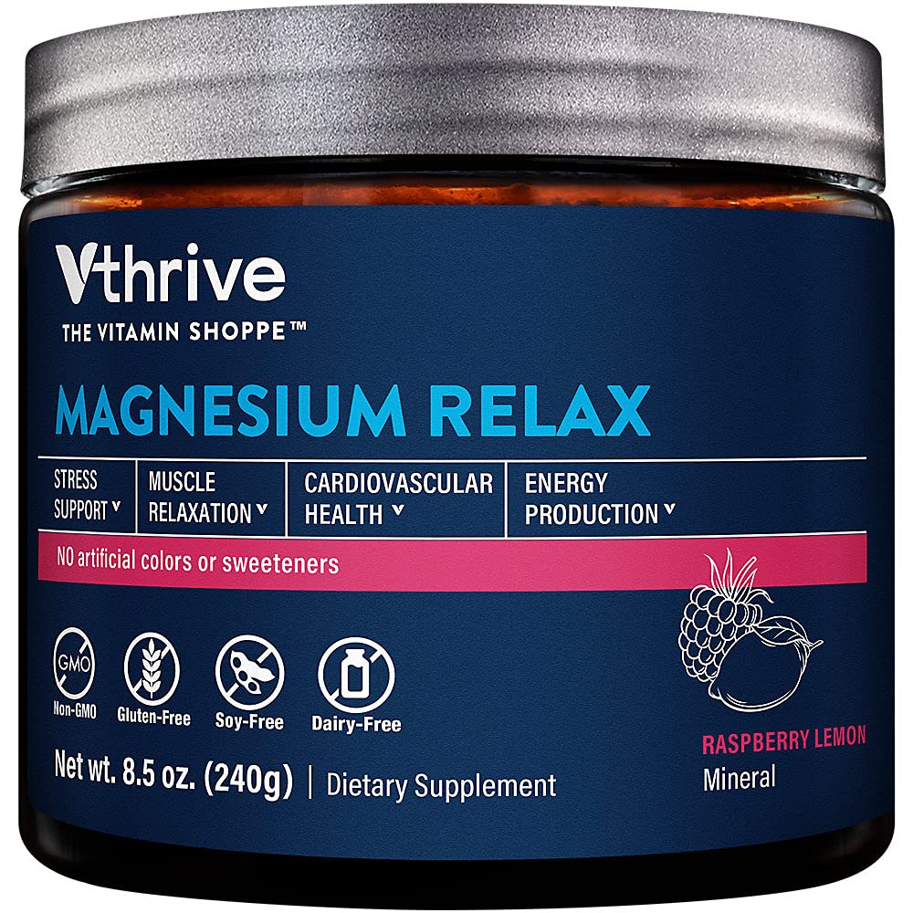 Vthrive Magnésium Relax en bouteille, pratique pour une routine calme quotidienne.