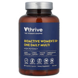 Vthrive gélules végétariennes dans bouteille avec étiquette, soutien quotidien pratique.