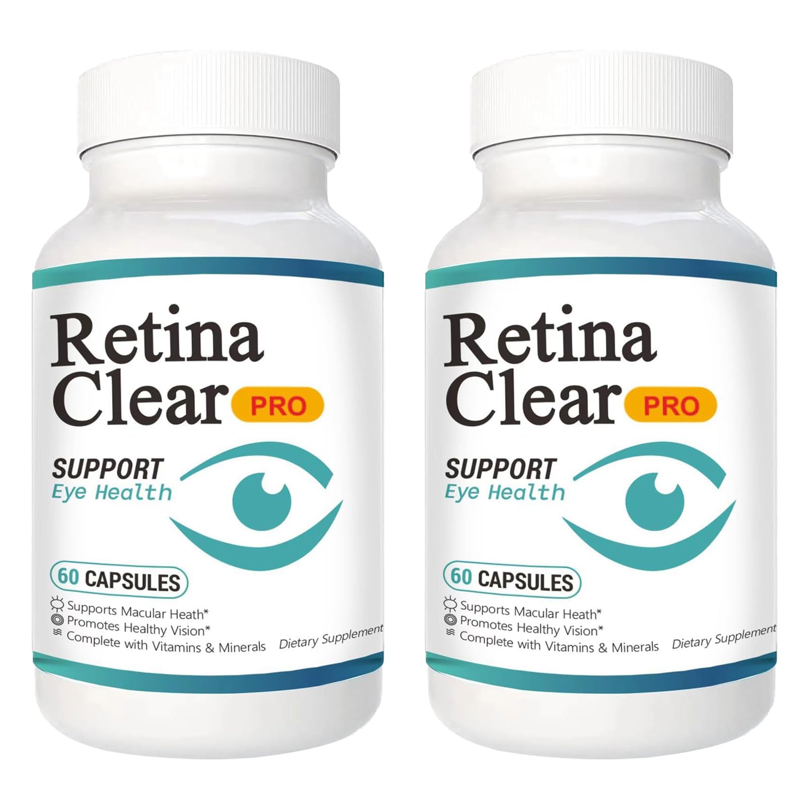Vunexo Retina Clear Pro — bouteille de 60 gélules végétales pour un soutien oculaire quotidien.