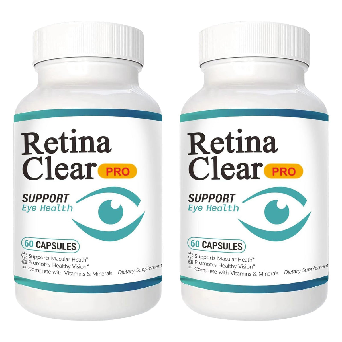 Vunexo Retina Clear Pro — bouteille de 60 gélules végétales pour un soutien oculaire quotidien.