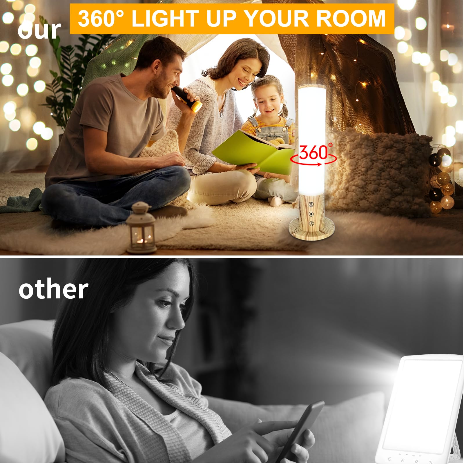 Lampe VUSIHOO avec 3 températures couleur 2700–6000 K.