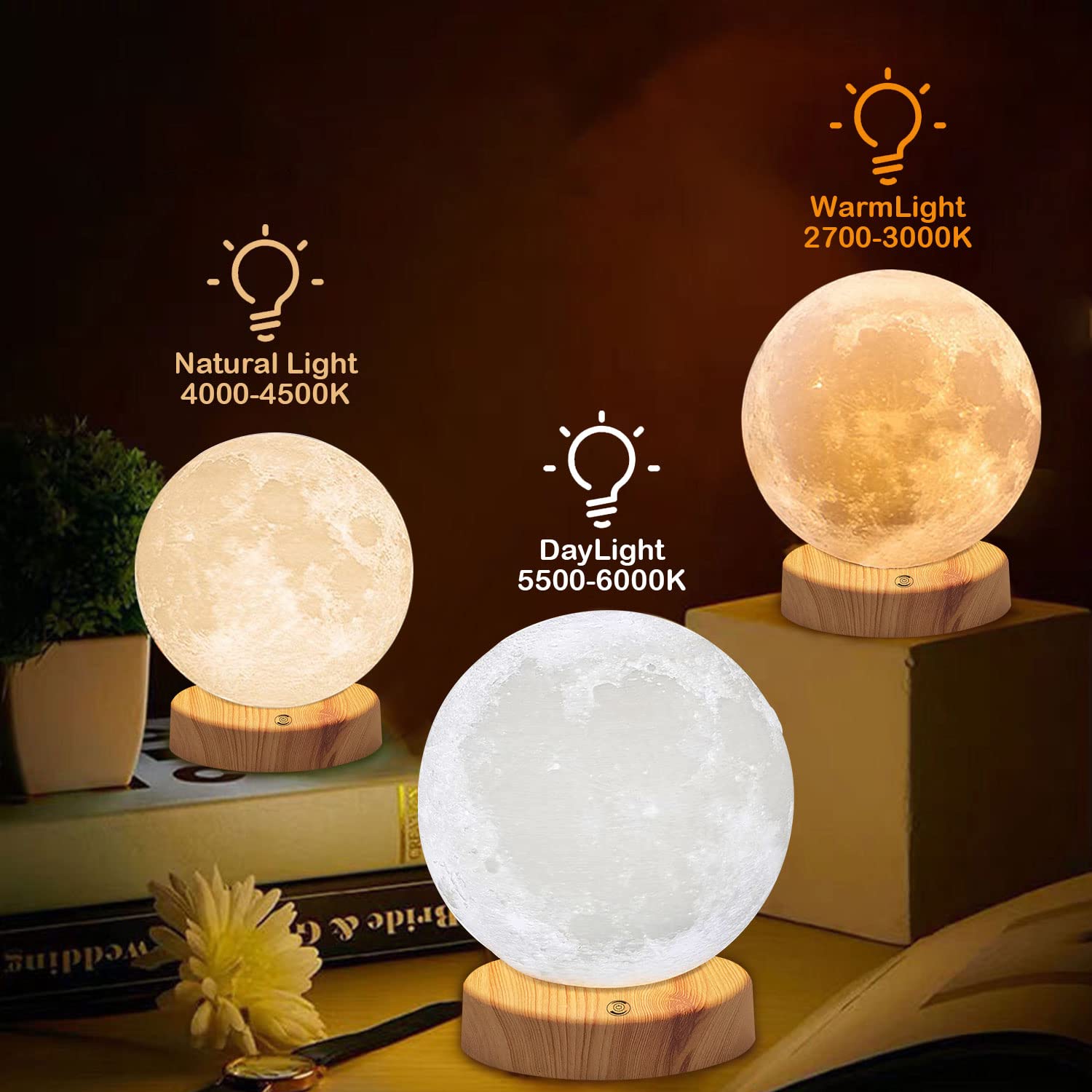 Trois températures de couleur 2700K à 6000K pour varier l’ambiance