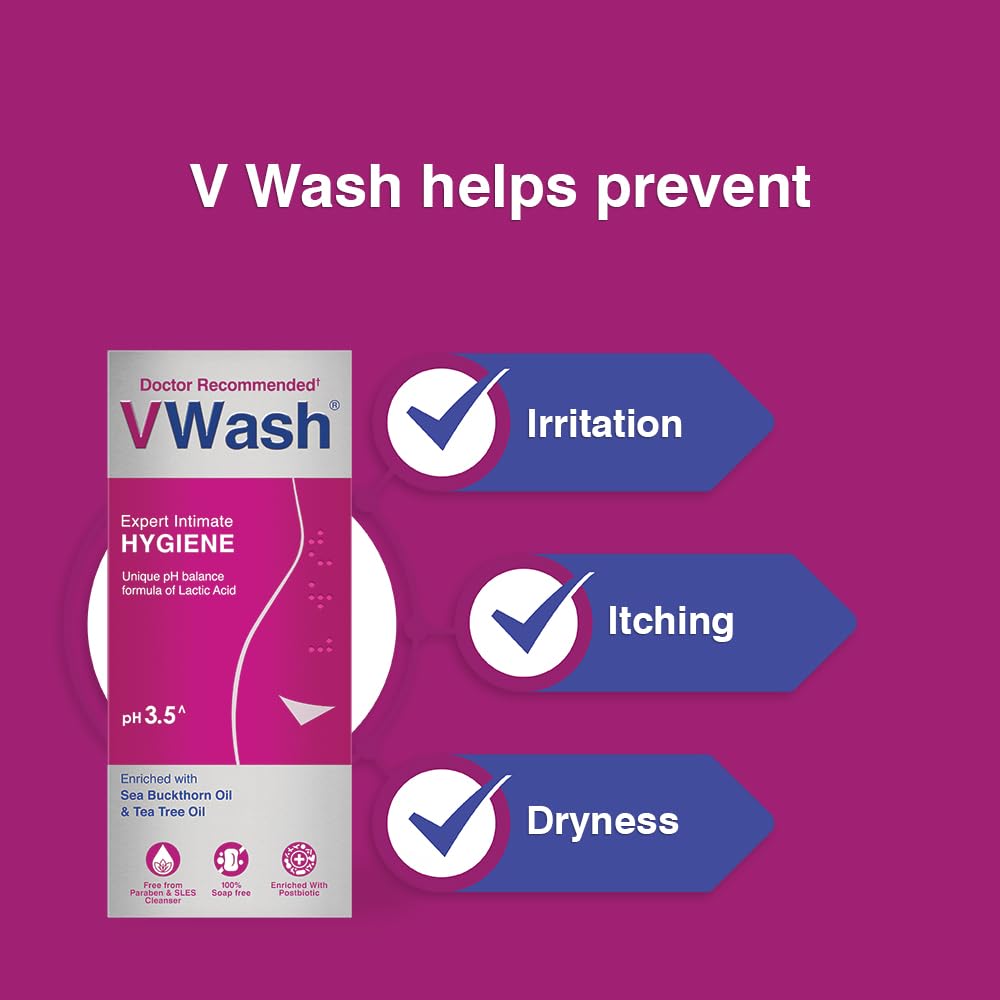 Étiquette claire sur VWash Plus, identification rapide du produit.