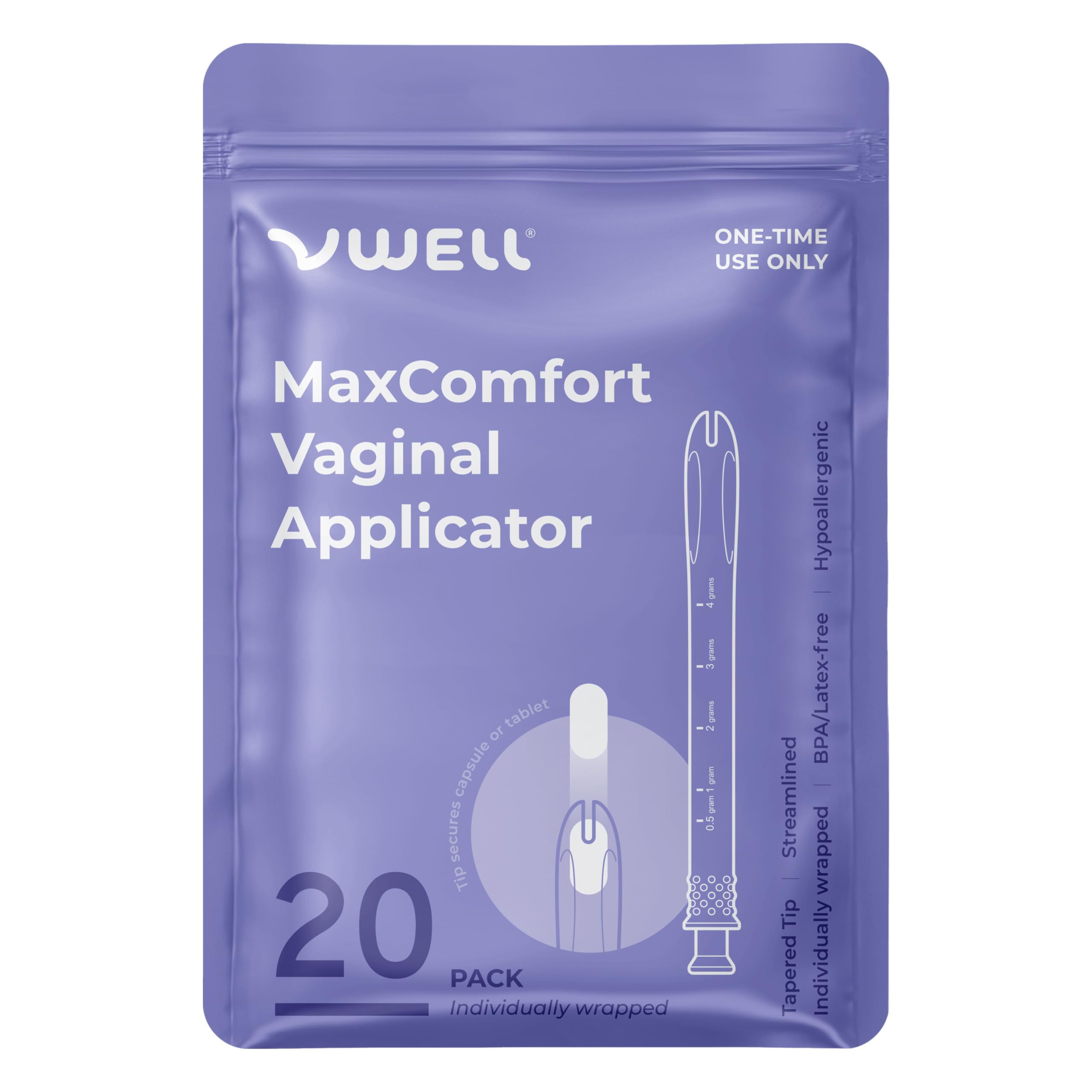 VWELL MaxComfort embout conique pour insertion douce et confortable.