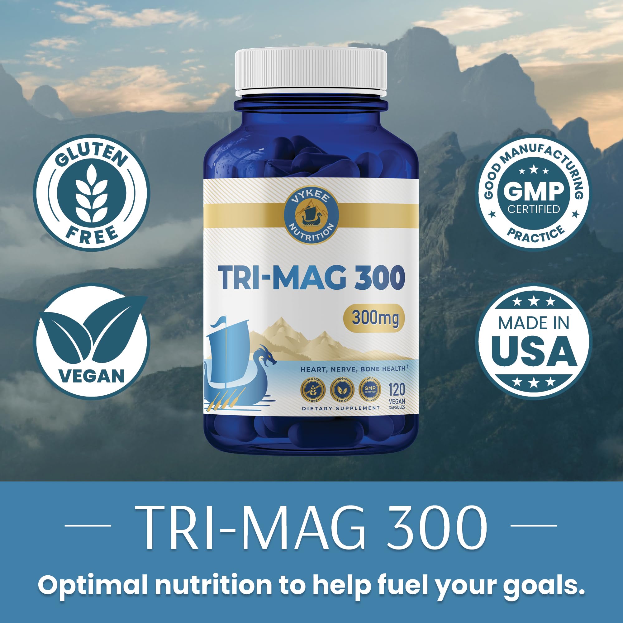 Vykee Tri-Mag 300 – composition triple magnésium favorisant absorption et confort.