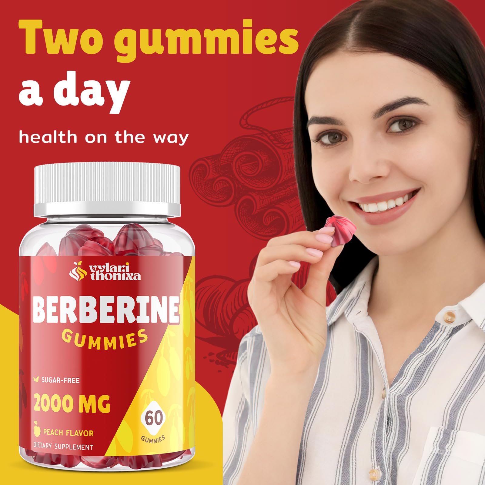 Vylarithonixa Berberine Gommes texture douce et facile à mâcher