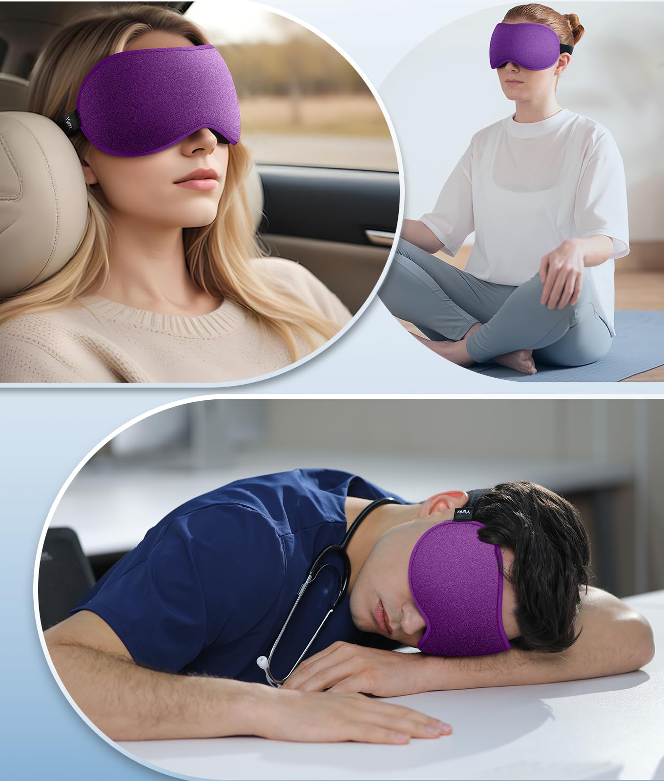 Masque Vynix parfait pour avion et sieste en déplacement