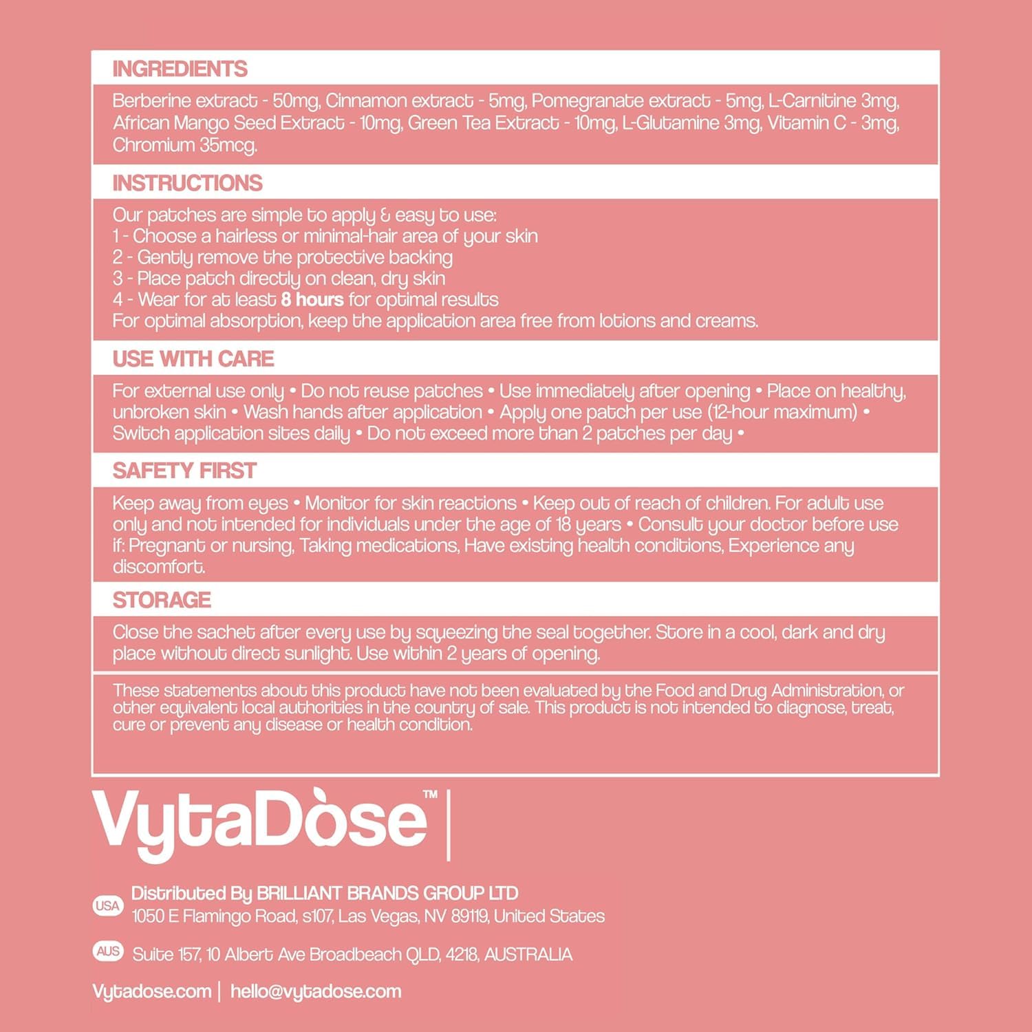 Patch quotidien Vytadose OzemPatches, routine simple et efficace.